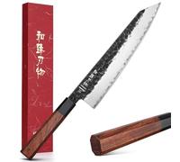 HEZHEN Cuchillo de Kiritsuke de Acero compuesto, Cuchillo de Chef Estilo Japonés Cuchillos de Cocinero, Mango Octogonal de Redwood