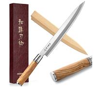 HEZHEN - Cuchillo Yanagiba de 270 mm,Cuchillo de acero de forja japonés Sashimi,Cuchillo de sushi fileteador,Mango en forma de D de madera de olivo