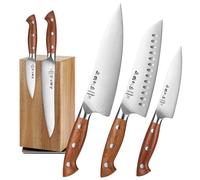 HEZHEN Juego de Cuchillos de Cocina Set Profesional de Cuchillos de Chef de German en Acero con Soporte para Cuchillos Magnético de Giratorio 360°