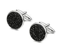 Hezhou 1 par de gemelos clásicos gemelos masculinos cufflinks para fiestas de baile de negocios de boda y celebraciones, Taille unique, Metal, aleación