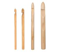 Hezhou 4 Piezas Agujas de Extra Ganchillo de 8mm 10mm 15mm 20mm Crochet Set Tejer Agujas de ganchillo de madera Para Manualidades, Tejer Bufandas, Gorros, Amigurumis, DIY (Madera, L)