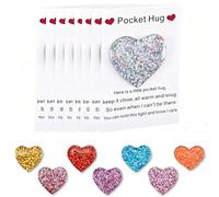 Hezhou 8 Pcs Abrazo Bolsillo Corazón Tarjetas Abrazo Genéricas Abrazo Decoración Abrazos Bolsillo Forma Pequeño Bolsas Corazón Recuerdos (A)