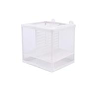 Hezhou Caja de desove para acuario, aislamiento de peces, tanque de cría, aislamiento de acuario, red de desove para acuario, con ventosas para todo tipo de acuarios (16 x 15 x 14 cm)