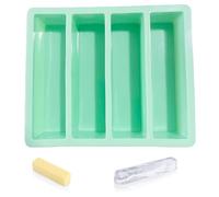 Hezhou Molde de Silicona para Barra 4 Cavidades Molde Turron Silicona Cereales para Hornear Moldes de Silicona Moldes hielo para Hacer Barritas Bizcochos Magdalenas Resina Heladas (azul)