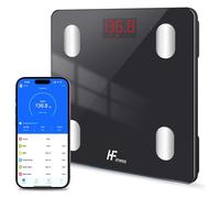 HF 19 Monitores de Composición Corporal Bascula de Baño Digital, Bascula Grasa Corporal y Muscular con App, Bascula Inteligente para Fitness, Peso IMC Muscular, Elis