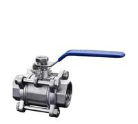 HF Mont 1/4" 3/8" 1/2" 3/4" 1"-2" BSPT hembra 304 acero inoxidable resistente válvula de bola de puerto completo de 3 secciones con mango(DN15 1l2 Inch BSP,SS201)