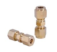 HF Mont 1/8 3/16 1/4 3/8 1/2 5/8 7/8 pulgadas 3 4 5 6 8 10 12 15 16 19 20 22 25-42 mm Unión de compresión de tubo Conector de instalación de tuberías de latón(10MM_COMPRESSION UNION)