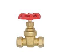 HF Mont Fit 15mm 22mm 28mm 35mm 42mm OD Copper Tube Compression Union Brass Gate Valve Switch(Fit 22mm OD Tube)