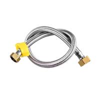 HF Mont Manguera de entrada de agua for grifo G1/2" de 20/60/80/100/150/200 cm, tubo de conexión flexible trenzado de acero inoxidable for agua caliente y fría.(Brass nut silver,200cm)