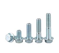 HF Mont Pernos de brida hexagonales galvanizados de grado 8.8, M5, M6, M8, M10 y M12, tornillos de brida, almohadilla de correa hexagonal, rosca completa/parcial(M3*7 Mm)