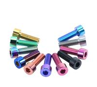 HF Mont Tornillo de cabeza hexagonal de aleación de titanio de grado 12,9, M5, M6 y M8, for bicicleta, accesorios for motor.(Silver,40mm(Half Thread),M6-1pcs)