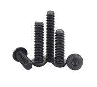 HF Mont Tornillos de cabeza plana hexagonal, tipo hongo, de acero de grado 10.9, M1.6, M2, M2.5, M3, M4, M5, M6, M8, color negro, ISO7380, 10/50 unidades(14mm,10pcs M4)