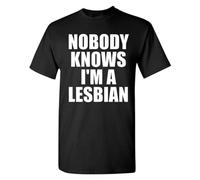HF-welling Nobody Knows I'm A Les Adult T-Shirt tee Black XXL