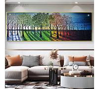 HF12GHFHI Abstract Four Seasons Tree Canvas Painting Wall Art Landscape Forest Posters e impresiones para la decoración del dormitorio de la sala de estar 50x150cm sin marco