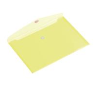 HF2 190153-Carpetas sobres A4 (Pack de 10) en PP translúcido para documentos, con cierre de velcro, diseño horizontal - Amarillo