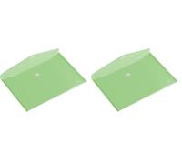 HF2 190436-Carpetas sobres A5 (Pack de 10) en PP translúcido para documentos, con cierre de velcro, diseño horizontal - Verde (Paquete de 2)