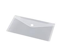 HF2 190561-Carpetas sobres Vales/22.5x12.5cm (Pack de 10) en PP translúcido para documentos, con cierre de velcro, diseño horizontal - Blanco