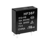 HF36F/012-HS / HF36F/024-HST 5VDC Normally Open 4-Pin Relay, 10A Switching Capacity, High Power for Industrial & Automotive Applications(HF36F/005-HS)