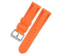 HFBZVAFC Correa de goma for reloj, correa de silicona de 20mm, 22mm, 24mm y 26mm, adecuada for reloj deportivo for hombre y mujer, pulsera de repuesto(Orange silver,26mm)