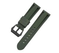 HFBZVAFC Correa de goma for reloj, correa de silicona de 20mm, 22mm, 24mm y 26mm, adecuada for reloj deportivo for hombre y mujer, pulsera de repuesto(Green black,22mm)