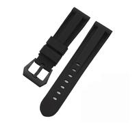 HFBZVAFC Correa de goma for reloj, correa de silicona de 20mm, 22mm, 24mm y 26mm, adecuada for reloj deportivo for hombre y mujer, pulsera de repuesto(Black black,24mm)