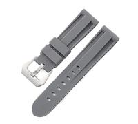 HFBZVAFC Correa de goma for reloj, correa de silicona de 20mm, 22mm, 24mm y 26mm, adecuada for reloj deportivo for hombre y mujer, pulsera de repuesto(Gray silver,22mm)