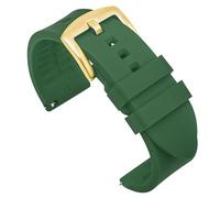 HFBZVAFC Correa de reloj de goma de 20 a 22mm for hombre y mujer, correa de repuesto de goma de liberación rápida for buceo deportivo, hebilla de acero inoxidable(Green (gold buckle),22mm)