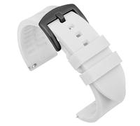 HFBZVAFC Correa de reloj de goma de 20 a 22mm for hombre y mujer, correa de repuesto de goma de liberación rápida for buceo deportivo, hebilla de acero inoxidable(White (black buckle),22mm)