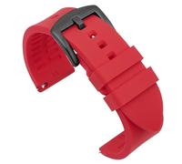 HFBZVAFC Correa de reloj de goma de 20 a 22mm for hombre y mujer, correa de repuesto de goma de liberación rápida for buceo deportivo, hebilla de acero inoxidable(Red (black buckle),20mm)