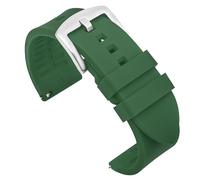 HFBZVAFC Correa de reloj de silicona de 20 mm y 22 mm, pulsera de repuesto de liberación rápida for buceo deportivo, correa de reloj universal for hombres y mujeres(Green (silver buckle),20mm)