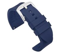 HFBZVAFC Correa de reloj de silicona de 20 mm y 22 mm, pulsera de repuesto de liberación rápida for buceo deportivo, correa de reloj universal for hombres y mujeres(Blue (silver buckle),22mm)