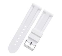 HFBZVAFC Correa de reloj deportiva de goma de 20mm y 22mm, correa de reloj de silicona de liberación rápida, pulsera de reloj inteligente for hombres y mujeres(White,24mm)