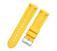 HFBZVAFC Correa de reloj deportiva de goma de 20mm y 22mm, correa de reloj de silicona de liberación rápida, pulsera de reloj inteligente for hombres y mujeres(Yellow,24mm)