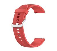 HFBZVAFC Correa de reloj Universal de 22mm, pulsera de repuesto rápido de goma de silicona, ligera y suave for reloj inteligente(Red)
