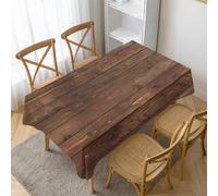 hfdch Mantel Mesa Rectangular Textura Madera Marrón Mantel Mesa Rectangular Antimanchas Poliéster con Elegante Table Cloth Rectangle Tablecloth para De Comedor