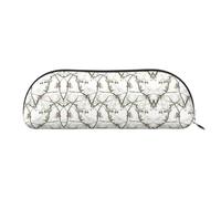 Hfderw Bolsa de almacenamiento de cuero semicircular con cremallera, estuche estéreo, portátil, estuche para lápices, bolsa de maquillaje, bolsa de almacenamiento, plata, talla única, Art Deco