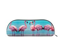Hfderw Bolsa de almacenamiento semicircular de cuero con cremallera estéreo, estuche portátil para lápices, bolsa de cosméticos, bolsa de almacenamiento, Dorado, One Size, Art Deco