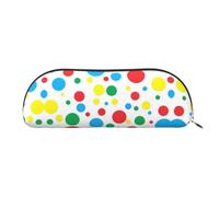 Hfderw Bolsa de almacenamiento semicircular de cuero con cremallera, estuche estéreo, portátil, estuche para lápices, bolsa de maquillaje, bolsa de almacenamiento, color plateado, talla única, art