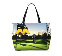 Hfderw Bolsa de golf de gran capacidad plegable para mujer, bolsa de playa, bolsa de playa, bolsa de viaje, color negro, talla única, Negro , talla única