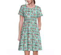 Hfderw - Camiseta informal de manga corta para mujer, diseño de perro inglés divertido para fiesta, reuniones al aire libre con bolsillos, negro 3X-Large