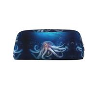 Hfderw Estuche de piel con cremallera, portátil, estuche para lápices, neceser de maquillaje, bolsa de almacenamiento, color dorado, talla única, Art Deco, dorado, talla única, Art Deco