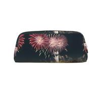 Hfderw Estuche de piel con cremallera portátil para lápices, cosméticos, bolsa de almacenamiento, dorado, talla única, Art Deco