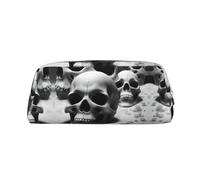 Hfderw Estuche de piel con cremallera portátil para lápices, cosméticos, bolsa de almacenamiento, dorado, talla única, Art Deco