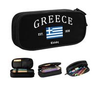 HFDGFJKKL Estuches de lápices Bandera de Grecia Estuches de lápices monos Chico Niña Gran Capacidad Orgullo Patriótico Griego Lápices Regalo para el Festival de Accesorios Escolares