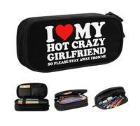 HFDGFJKKL Estuches de lápices que amo a mi novia Kawaii Caja de lápices de niños Gilrs de gran capacidad para estudiantes regalo de material de papelería