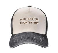 HFDGFJKKL Gorra de béisbol Gracias a Dios Que Soy un Chico del Campo, balón en Oferta Pesca Negra para Mujeres Deportes Masculinos