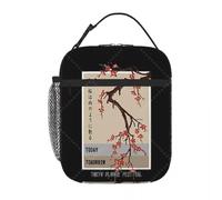 HFDGFJKKL Mochila de hoy mañana Festival de las Flores de Tokio Nevera portátil reutilizable Caja de almuerzo térmica Oxford Bento Tote para el trabajo Viaje regalo del Festival