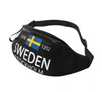 HFDGFJKKL Mochila Historia y Ascendencia de Suecia Bandera de Suecia Sverige Estocolmo Cintura para mujeres Hombres Riñonera bandolera Bolsa para móvil para correr Regalo del Festival