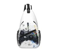 HFDGFJKKL Mochila Nostalgia Gaming Controller Crossbody Sling Men Videojuego personalizado Jugador Hombro para viajar en la mochila Regalos de Halloween y Navidad