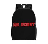 HFDGFJKKL Mochila personalizada Logo de Mr Robot Portátil Libro de moda para hombres para estudiantes universitarios Regalo del Festival FSociety Hacker